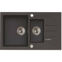 Alveus Rock - Lavello in granito 78x48 cm, con comando dello scarico, carbon 1090955