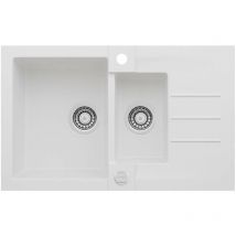 Solido - Alveus Rock - Lavello in granito 78x48 cm, con comando dello scarico, arctic 1090952