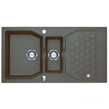 Alveus Sensual - Granit-Spüle, 98x52 cm, mit Ablaufsystembedienung, Chocolate 1108024
