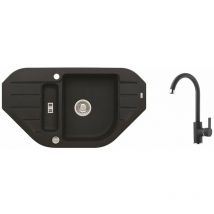 Set - Set lavello Niagara 60 e miscelatore Tonia, carbon SETA166 - Alveus