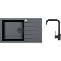 Sets - Set Spüle Cadit 40 und Armatur Oz, schwarz SETA23226 - Alveus