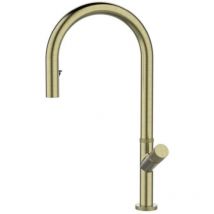 Swan - Spültischarmatur mit ausziehbarer Brause, brushed gold 1150776 - Alveus