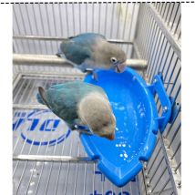 AlwaysH 2 Pieces Bird Cage Bird Baths Small Parrots Hanging Bathtub Accessories Multifunctional Bathtub/Feeding Bowl for Parakeet/Canaries (Blue)