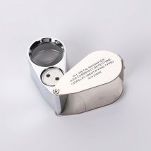 Alwaysh - led Jeweler Magnifier 40X Magnification Jeweler Magnifier Folding Magnifying Glass with led Metal Folding Magnifying Glass with uv Light