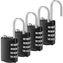 Always Set of 4 Padlocks 4 Digit Waterproof Combination Padlock Long Outdoor Metal Padlock for Gate Suitcase Airplane