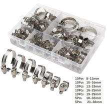60pcs Adjustable Stainless Steel Hose Clamp American Type Hose Clamp
