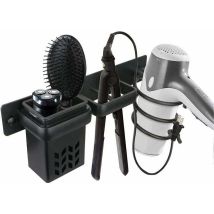 Set Di Accessori Per Asciugacapelli Da Bagno, Organizer E Accessorio Professionale Per Piastra Per Capelli In Alluminio Da Parete, Mensola Con Fori 