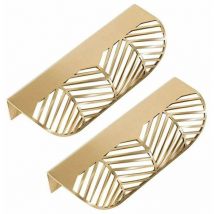 Solartronics - Promotion Feuille Forme tiroir Poignée en laiton Meubles Porte Bouton Pull Cabinet Armoire Poignée de porte ( 2PCS)