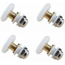 Enlenk - 4pcs 25mm Sliding Shower Door, Eccentric Pulley for Sliding Shower Cabin Doors for Replacement Sliding Shower Glass Door Runners Rollers,