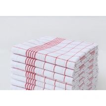 Tea Towels (Set of 6), 45 x 62 cm - Red - Alwaysh