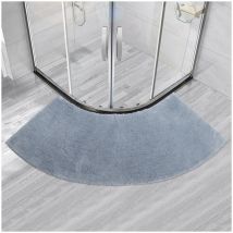 Alwaysh - Solid color floor mat bathroom door fan-shaped household semicircle tpr non-slip pedal mat shower-shaped carpet (gray)