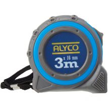 197300 197300-Flexometro bimaterial proteccion antichoque y antideslizante de, Nero, 16 mm x 3 m - Alyco