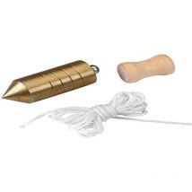 197936 - Plomada de acero cincado de 1000 gr nuez de madera y 5 m cuerda nylon - Alyco