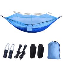 Decdeal - Amaca automatica ad apertura rapida con zanzariera Amaca portatile da campeggio esterna Amaca in nylon antiribaltamento, Azzurro