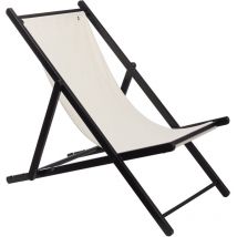 Amaca pieghevole in legno di faggio struttura colore wengè senza braccioli struttura in tela ecrù Scalpers Crudo