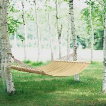 Casa.pro Amaca da Giardino, Lettino Sospeso con Tessuto Traspirante e Travi - Beige