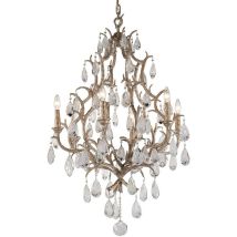 Amadeus 6 Light Chandelier Vienna Bronze, Glass