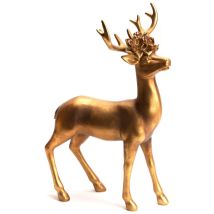 Amadeus - Cerf fleurs doré 40 cm