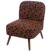 Hellin - Fauteuil trendy en tissu et pieds en bois - eliad
