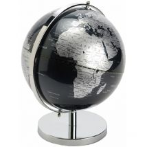 Amadeus - Décoration Globe Terrestre noir et argent