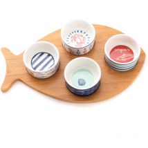 Amadeus - Plateau poisson et ses 4 bols Ariel