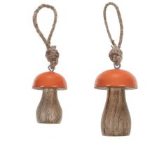 Amadeus - Set de 2 suspensions champignon orange en bois (lot de 4)