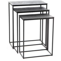 Amadeus - Set de 3 mini consoles noire en fonte d'aluminium -