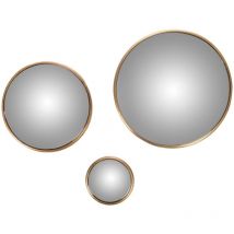 Amadeus - Set de 3 miroir convex or
