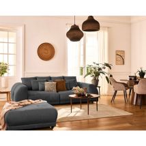 Lisa Design - Amadora - einzelsofa 4-sitzer aus cordstoff - grau