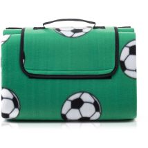Metzger - Amago Coperta Da Picnic, 150 X 200 Cm, Fronte: 100% Pile In Pes, Retro: Rivestimento In Alluminio - Disegno Calcio
