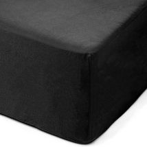 Metzger - Amago Lenzuolo Con Angoli 140 X 200 Cm, Per Letti Boxspring E Letti Ad Acqua, Angoli 50 Cm, 100% Cotone, Nero