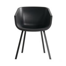 CHALET & JARDIN Lot de 2 chaises Amalia Element en résine - pieds en aluminium - Noir