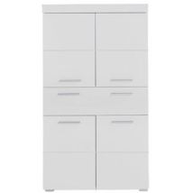 Colonne double AMANDA - 4 portes + 1 tiroir - L73 x P31 x H130 cm - Blanc - TRENDTEAM