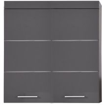 Ebuy24 - Amandamando Bad Hänge Stauraumelement 2 Türen Grau, Grau Hochglanz.
