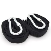 Amanka - Kit Per Appendere Amaca 300kg Ad Albero Trave 2 Cinghie 280x2,5 Cm Fissagio Nero