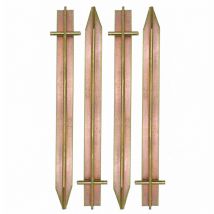 Amanka - Set 4 Piquets xl acier galvanisé 300x25mm Sardines en t avec 2 trous pour grandes tentes de camping terrain dur