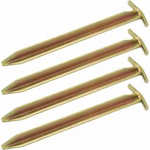 No Brand - amanka Set de 4 Piquets en acier galvanisé 300x25mm Sardines métalliques en t pour grandes tentes de camping terrain dur