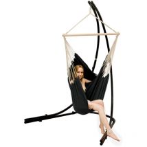 Amanka - Soporte Silla Colgante con xxl Sillón 360° Hamaca Asiento Columpio Jardin Negro