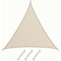 AMANKA Voile d'ombrage XL 3x3x3m toile triangulaire de jardin pour faire ombre en PE-HD respirant perméable Crème