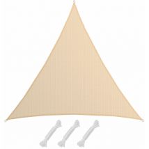 Voile d'ombrage xxxl 6x6x6m toile triangulaire de jardin pour faire ombre en pe-hd respirant perméable Crème - Amanka