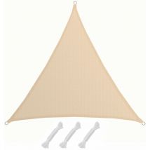No Brand - amanka Voile d'ombrage xxl 5x5x5m toile triangulaire de jardin pour faire ombre en pe-hd respirant perméable Crème