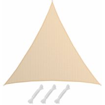 No Brand - amanka Voile d'ombrage xxxl 6x6x6m toile triangulaire de jardin pour faire ombre en pe-hd respirant perméable Crème