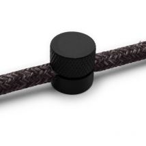 3 Decentratori pressacavo in alluminio con regolazione cavo a vista per lampade e sospensioni - Nero - Amarcords