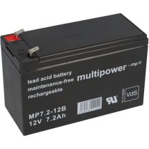 Amazon 4 Multipower Blei-Akku MP7,2-12B Pb 12V / 7,2Ah VdS G109009, Faston 6,3