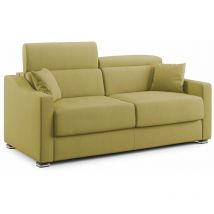 Divani.store - Amber Canapé lit convertible en tissu détachable T05 211 cm (mat. 160x197) jaune
