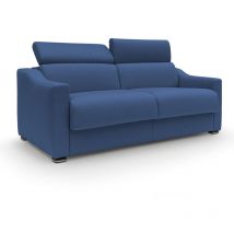 Divani.store - Amber Schlafsofa mit 18 cm hoher Matratze Stoff T05 171 cm (mat. 120x197) blau - blu