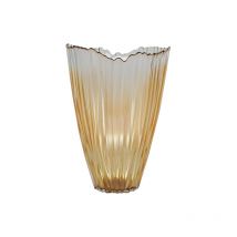 Ivyline - Amber Rippled Vase - Glass - L14.5 x W14.5 x H25 cm - Amber