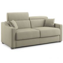 Divani.store - Amber Schlafsofa aus schmutzabweisendem Stoff T05 211 cm (mat. 160x197) creme