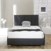 Amberlyn Fabric Upholstered Bed Frame / 5FT / Luxury Orthopaedic Reflex Foam Mattress / Foldable Baseboard (as shown in images)