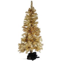 Albero Di Natale Artificiale Dorato 120 Cm - Stabile E Imponente